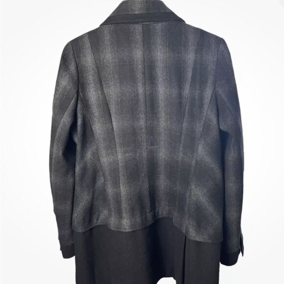 GUESS Vintage 1980’s Plaid Wool Blend Coat, Grunge, Urban, Military, Street, XL - Picture 7 of 10